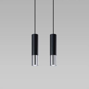 Sollux SL.0941 - Lampadario a sospensione con filo LOOPEZ 2xGU10/10W/230V nero/cromo