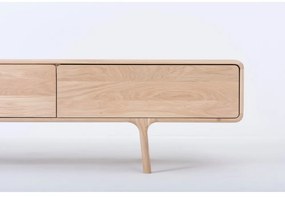 Cassettiera TV in rovere massiccio con 3 cassetti Fawn - Gazzda