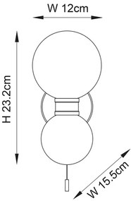 Endon 93523 - Applique da bagno PULSA 2xG9/3W/230V IP44 nero