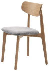 Sedia da pranzo in colore grigio chiaro-naturale Elim - Unique Furniture