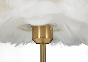 Lampada da tavolo bianca/dorata (altezza totale 50 cm) Ball Feather – Mauro Ferretti