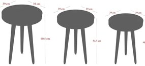 SET 3x Tavolino CALL nero