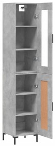 Credenza grigio cemento 34,5x34x180 cm in legno multistrato