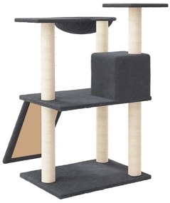 Albero per gatti con tiragraffi in sisal grigio scuro 83 cm