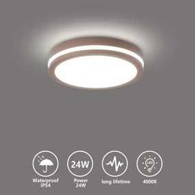 Brilagi - plafoniera da esterno a LED BENE LED/24W/230V Ø 26 cm marrone IP54