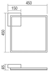Redo 01-1639 - Plafoniera LED dimmerabile KLEE, 30W/230V, 45x45 cm, dorata