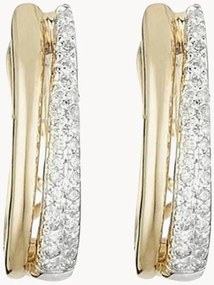 Orecchini a cerchio in oro giallo con diamanti Maya