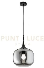 Lampadario a sospensione jaipur fume' e nera 1 luce attacco e27 30x...