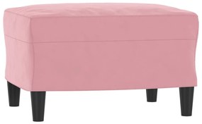 Poltrona con poggiapiedi rosa 60 cm velluto