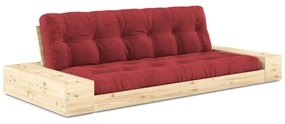 Divano letto in velluto rosso 244 cm Base - Karup Design