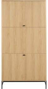 Armadio effetto rovere in colore naturale 99x200x60 cm Albany - Actona