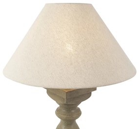 Lampada da tavolo rustica con paralume in lino beige 50 cm - Hyssop