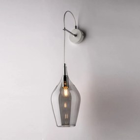 Applique Contemporanea Ares Metallo Grigio Fumè 1 Luce E14