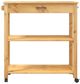 Carrello da cucina monza 84x40x90 cm in legno massello di pino