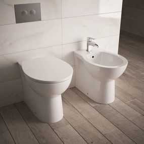 Coppia sanitari filomuro scarico a parete IDEAL STANDARD Tirso bianco WC: P 53 x L 35.4 x H 40 cm, bidet: P 53 x L 35.5 x H 40 cm