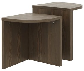 Set di tavolini da salotto in marrone scuro in pino massiccio 2 pz Combine – Karup Design