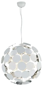 Lampadario bianco e argento Discalgo Trio