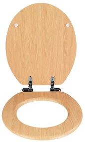WENKO 22979100 - sedile WC Faggio naturale 35,5x42,5 cm marrone/argento