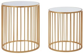 Tavolini da salotto rotondi con piano in vetro in set di 2 pezzi Avantis - Premier Housewares