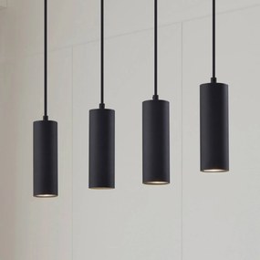 Lindby lampada a sospensione Joffrey, 76 cm, nera, a 4 luci, GU10