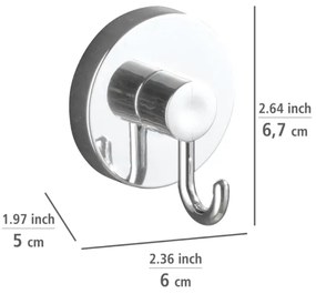 WENKO 20900100-Gancio VACUUM-LOC rotondo in acciaio 6x6,7 cm cromo lucido