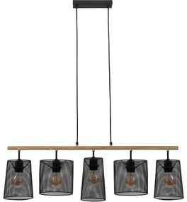 Brilo 4078-054 - Lampadario sospeso con cavo WOOD & STYLE 5xE27/60W/230V