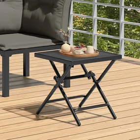 Tavolo da giardino pieghevole antracite 38x38x38cm rete acciaio