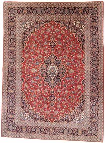 Kashan Tappeto 370x270 Rosso (Iran) Annodato A Mano