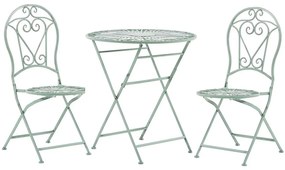 Set da balcone con 2 sedie ed un tavolo pieghevoli in metallo verde TRENTO Beliani