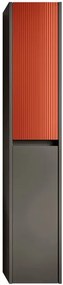 Colonna per mobile bagno Niwa 2 ante P 27 x L 30 x H 160 cm laccato opaco grigio carbone con vetro paprika