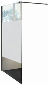 Box doccia walk-in Wens, vetro serigrafato 6 mm, H 200 cm, profilo nero