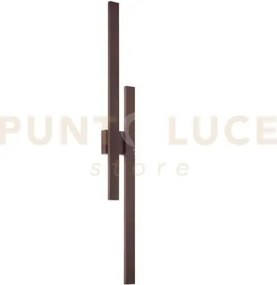 Applique led hercules corten in alluminio e diffusore in pc 47w 680...