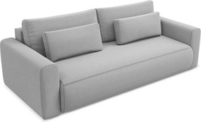 Divano grigio chiaro allungabile/con contenitore con rivestimento in velluto 238 cm Kapua – Makamii