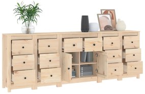 Credenza 230x35x80 cm in legno massello di pino