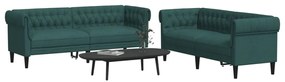 Set Di Divani 2 Pz Verde Scuro İn Tessuto /