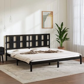 Giroletto Nero İn Legno Massello Di Pino 200x200 Cm /
