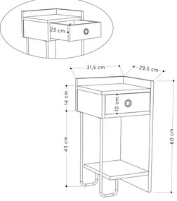 Comodino SONY tortora