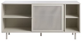 Cassettiera grigia in metallo con porte scorrevoli 160x75x47 cm Veep – Unique Furniture