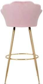 Sgabello Bar Vienna in Velluto Rosa 55x53x110 cm
