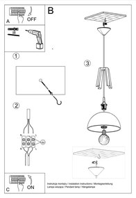 Apparecchio a sospensione nero e beige Olla - Nice Lamps