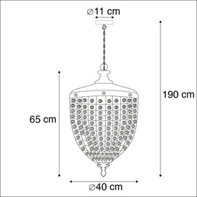 Lampada a sospensione Art Déco cristallo dorato 40cm - CESAR