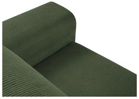 Divano letto in velluto a coste verde, angolo sinistro Moghan - Micadoni Home