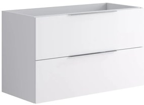 Mobile da bagno sospeso sotto lavabo L 99.5 x H 60 x P 45.5 cm bianco opaco, 2 cassetti VISOBATH Brera