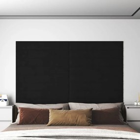Pannelli Murali 12 Pz Neri 90x15 Cm Velluto 1,62 M² /