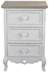 BRIGITTE - mobiletto 3 cassetti in legno di paulownia shabby chic