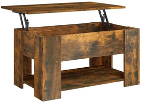 Tavolino da salotto rovere fumo 79x49x41cm in legno multistrato