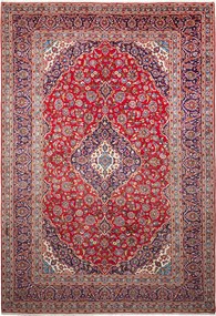 Kashan Tappeto 250x360 Rosso (Iran) Annodato A Mano