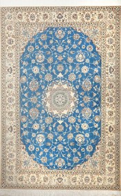 Nain Tappeto 170x250 Blu (Iran) Annodato A Mano