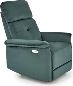 Poltrona reclinabile Semir in velluto verde - H108 cm