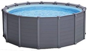 Piscina graphite grey rotonda c/tel. portante c/pompa cm.478x124h. - capacità lt.16805 - peso kg.198,7 (26384)